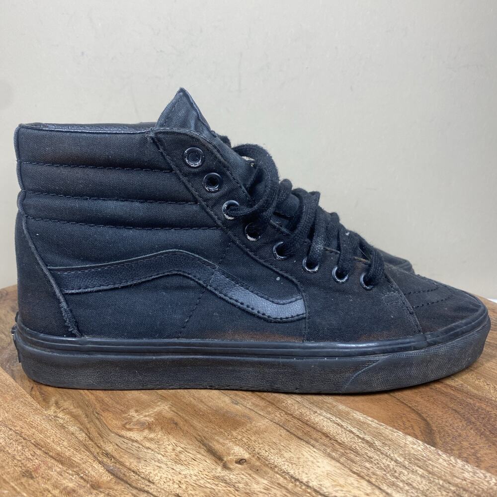 Vans Off The Wall SK8 Hi Womens Triple Black Size 10 High Top Shoes